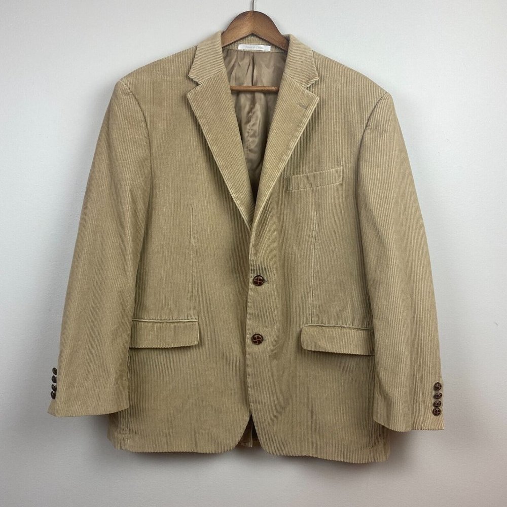 Ralph Lauren Sport‎ Coat Blazer Jacket Mens 42R Corduroy Beige Brown 2 Button